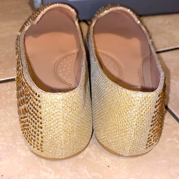 Forever Comfort Ballet Flats Champagne Rhinestones Women's Size 9 - Picture 4 of 5